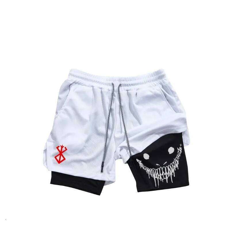 Men's 2-in-1 shorts, fitness training pants, quick drying breathable double-layer sports pants Z260314