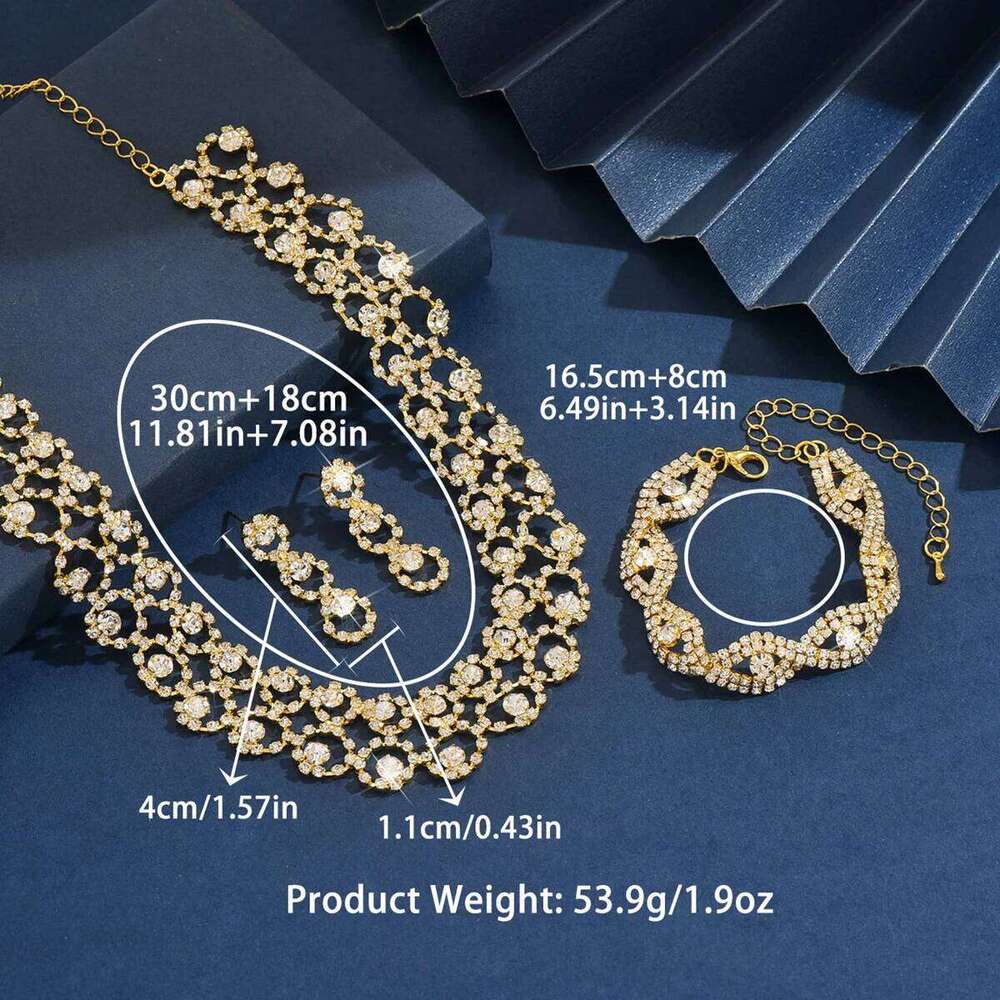 Women's Vintage Jewelry Set Copper Chain Necklace Earrings Bracelet Casual All-Season Accessories for Wedding Parties Daily Wear Z260313