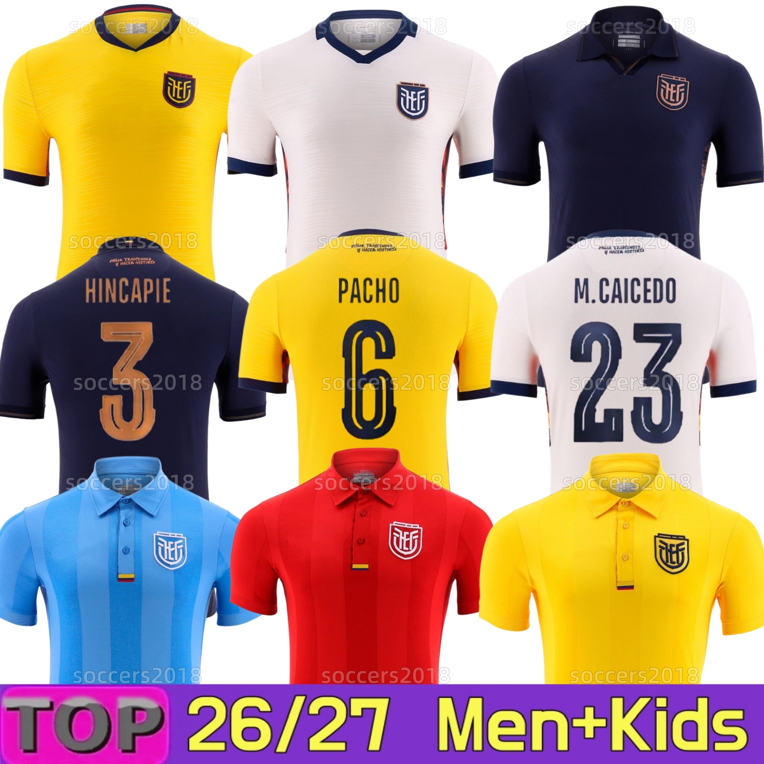 Ecuador 2026 World Cup Soccer Jerseys IBARRA MENA PRECIADO M.CAICEDO PACHO 2027 Black Special Centenary 26 27 National Team Home Away Third football shirt men kids kit
