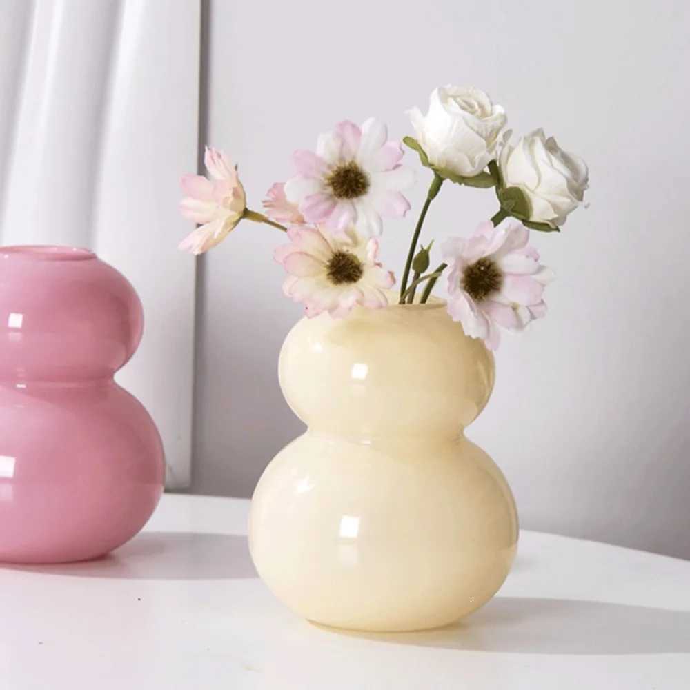 Creative Glass Flower Vase Arrangements Hydroponic Flower Container Desktop Ornament for Home Living Room Office Decoration Y260314