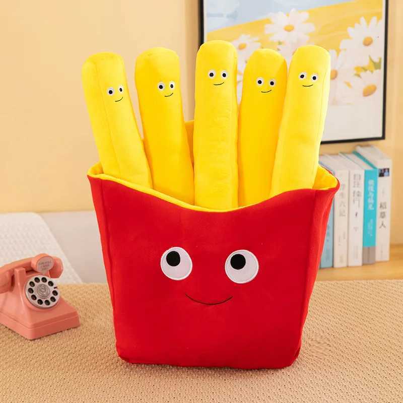 Creative Food Simulation Pizza French Fries Pillow Nap Pillow Home Decoration Childrens Toy Plush French Fries Birthday Gift Y260314