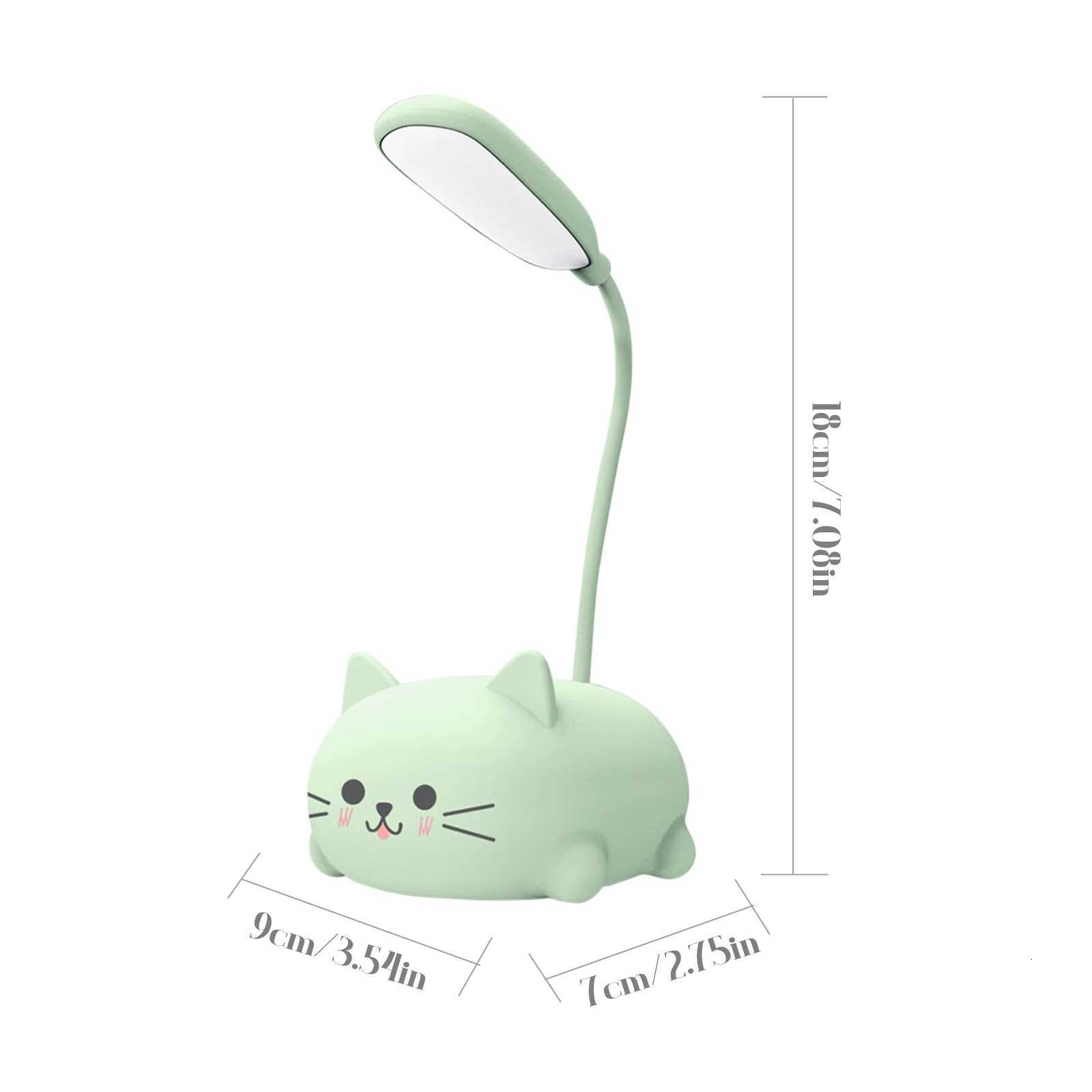 Led Colorful Night light Table Lamp Cartoon Cute Pet Cat Light Usb Child Eye Protection Warm White Desk Lamp LED Reading Light Y260314