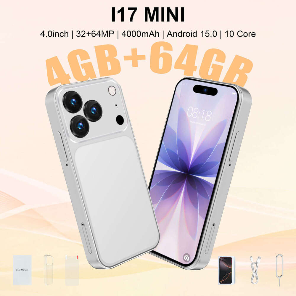 New cross-border i17Mini mobile phone from a well-known brand, 4+64G mini Android smartphone, source manufacturer, dropshipping available.CKS