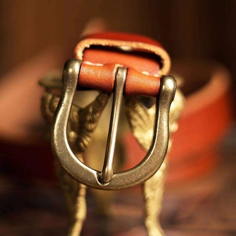 Vintage Luxury Genuine Leather Men's High Quality Copper Buckle Jeans Casual Belts Cowboy Waistband Male belt Z260226