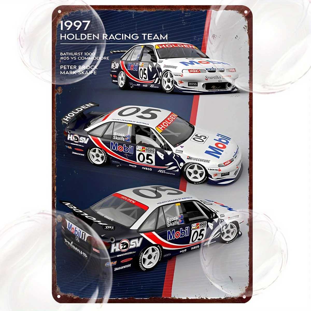 1997 Racing Team Vintage Metal Wall Art - Retro Tin Sign with 3 Iconic Car Designs Home Bar Cafe Garden Decor Vint D260314