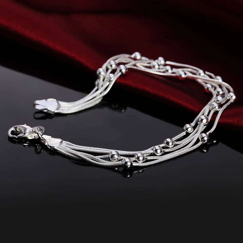 Hot 925 sterling silver Bracelets Snake chain round beads for women Retro Wedding party Wild Christmas Gifts fashion Jewelry Z260313