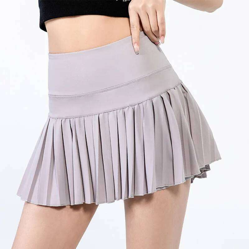 fashionable summer sports shorts women's pleated anti glare short running outdoor fitness breathable tennis skirt Z260314