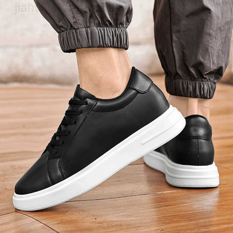 New Mens Sneakers Elevator Shoes Heightening Height Increase Insole 6-10CM High Heels Shoes Leather Sport Shoes Men Shoes H260325