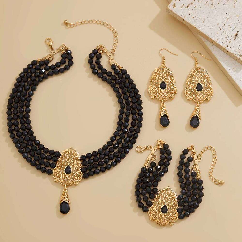 KunJoe 3Pcs Luxury Sparkling Crystal Choker Neckalce Drop Earrings Women Jewelry Set Bridal Neck Chain Bracelet Wedding Ornament Z260313