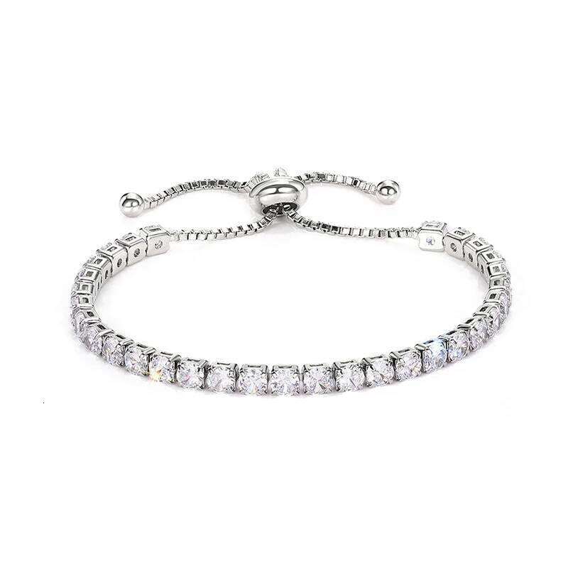 Huitan Sparkling Cubic Zirconia for Women Adjustable Fashion Tennis Bracelets Round/Square Stone Luxury Trendy Jewelry Z260313