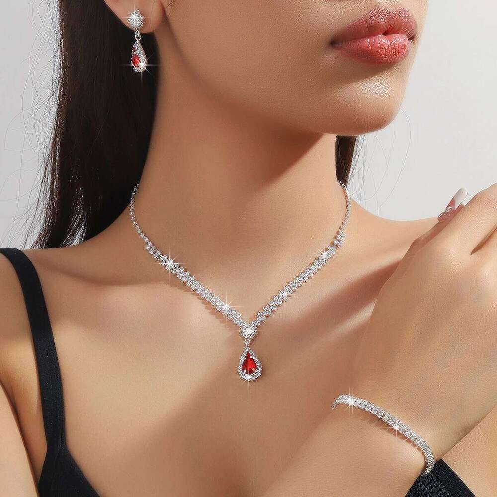 4 Pieces Of Women's Wedding Accessories, Earrings, Necklaces, Bracelets, Bridal Jewelry Sets, Banquet And Party Accessories-2910 Z260313