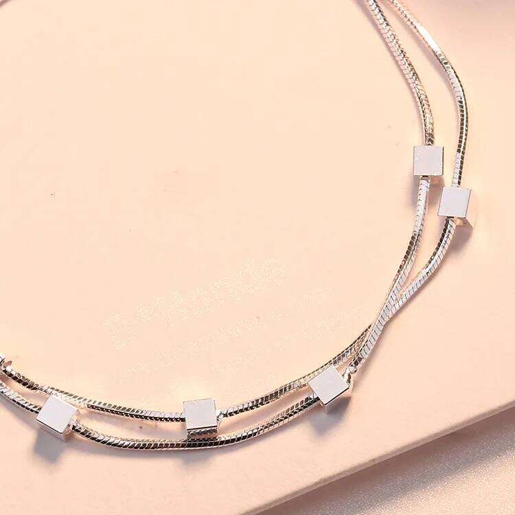 925 Sterling Silver classic square chain bracelets for women fashion lady cute jewelry wedding accessories party Christmas gifts Z260313