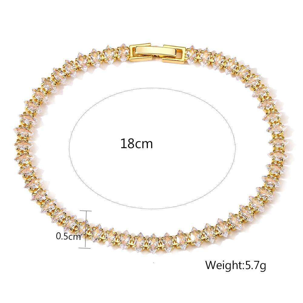 ZAKOL 2024 New Marquise Oval Square Cut Luxury Silver Color on Hand Tennis Bracelet Bangle for Women Party Jewelry Gift Z260313