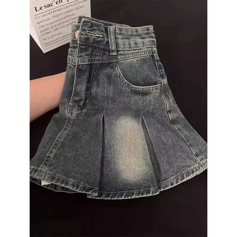 American Style Vintage Y2k Denim Skirt Woman Harajuku Retro Mini Skirt Streetwear High Waist Casual Fashion Skirt Hot s M260314