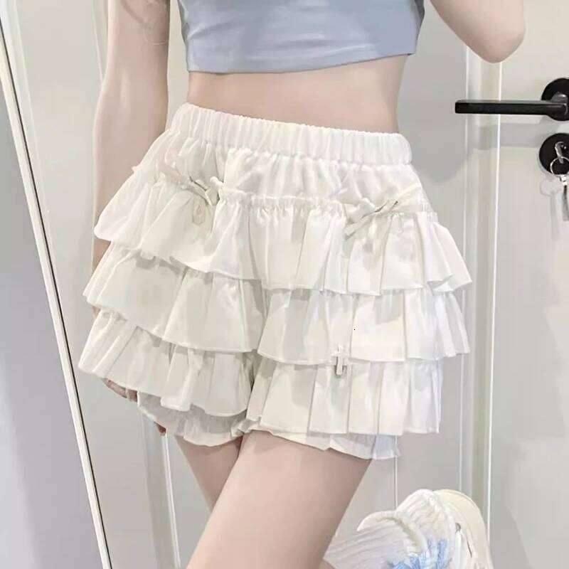 Gidyq High Waist Women Mini Summer Korean Fashion Ruffle Ball Gowns Skirts Casual Female All Match Cute A Lien Skirt New Z260314