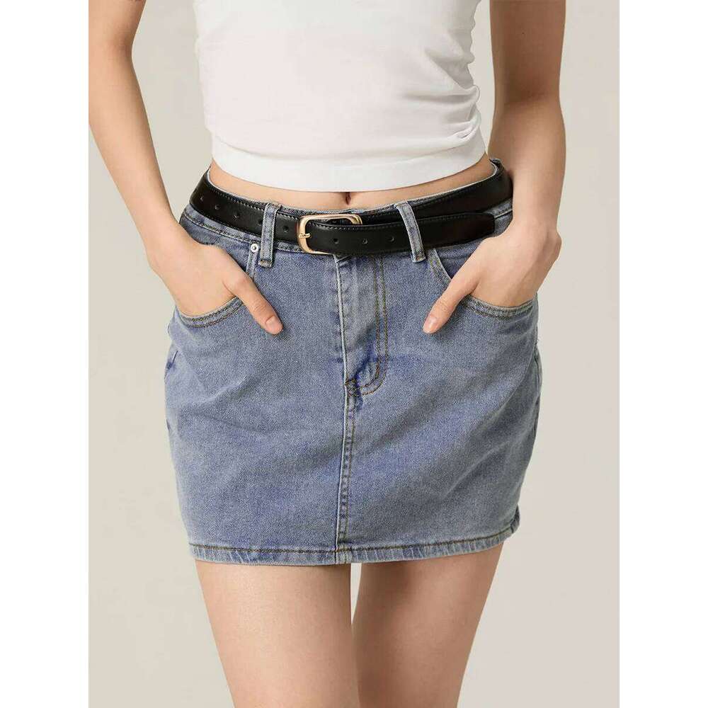 Denim For Women Solid Color Bodycon Jeans Summer Casual Mini Skirts Z260314