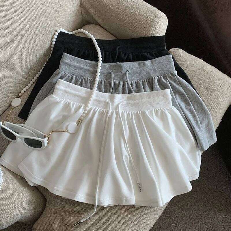 Ballet Style Drawstring Women's High Waist A-Line All-Match Casual Skirt Pants Culottes Z260314