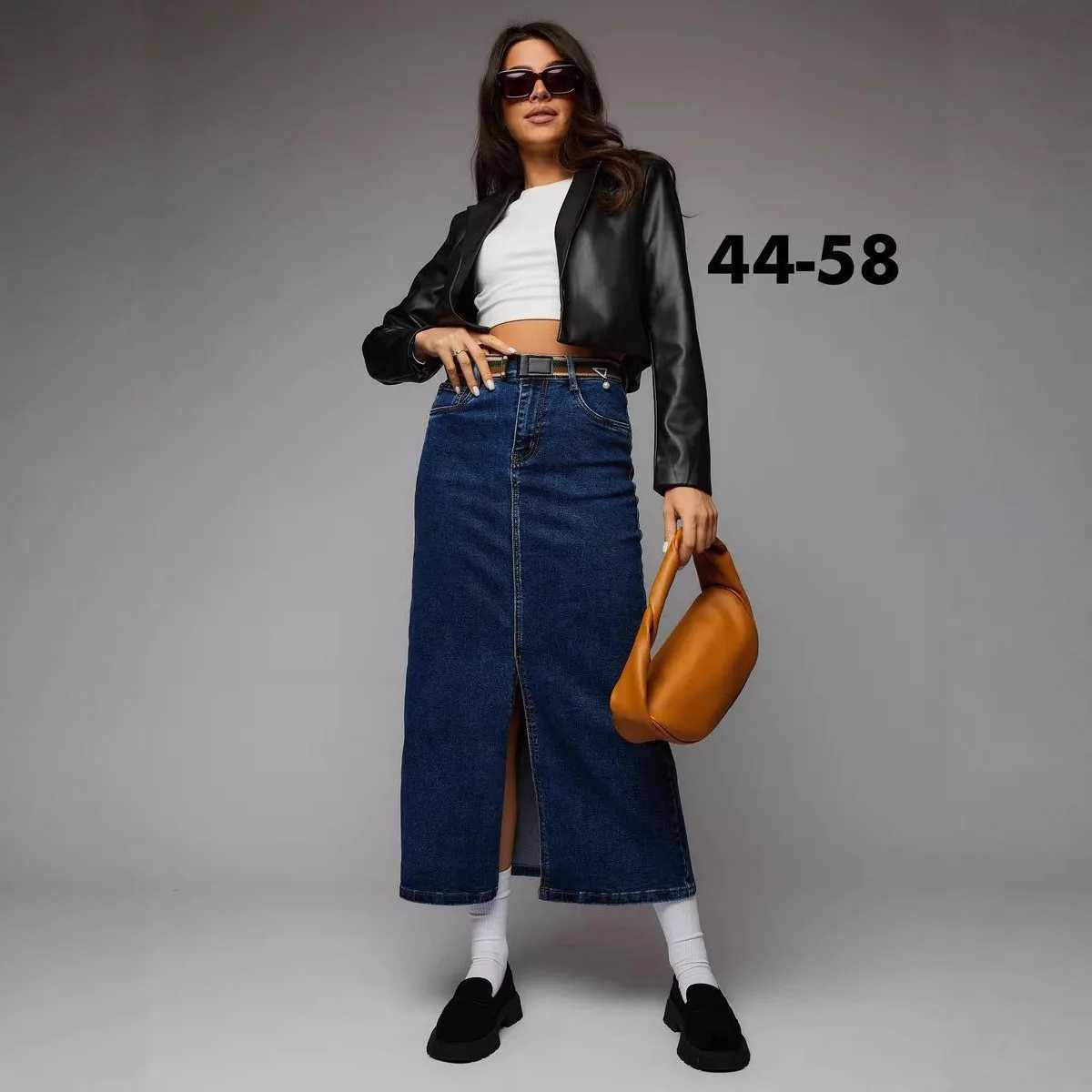 Denim Skirt Women A Line Zipper Button Long Skirts Solid Pockets Casual High Waist Lady Elegant Streetwear Regular Autumn 2025 M260314