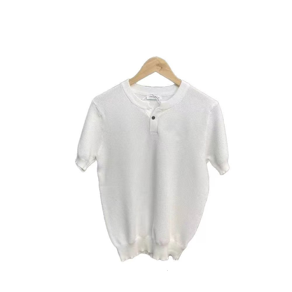 Summer New Luxury Casual Men's Clothing S Polo Base Shirts Designer Hoodie Men's Henry Collar Designer T-shirt Knitted Ice Silk Shortsleeve Shirts