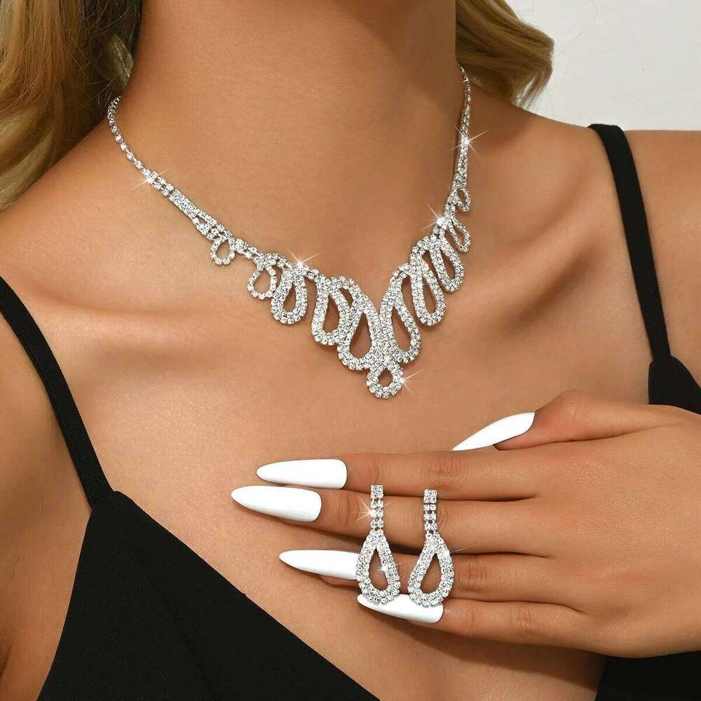 3PC Women's Fashion Water Drop Tassel Series Necklace Earrings Jewelry Set Wedding Party Festival Gift-8528 Z260313