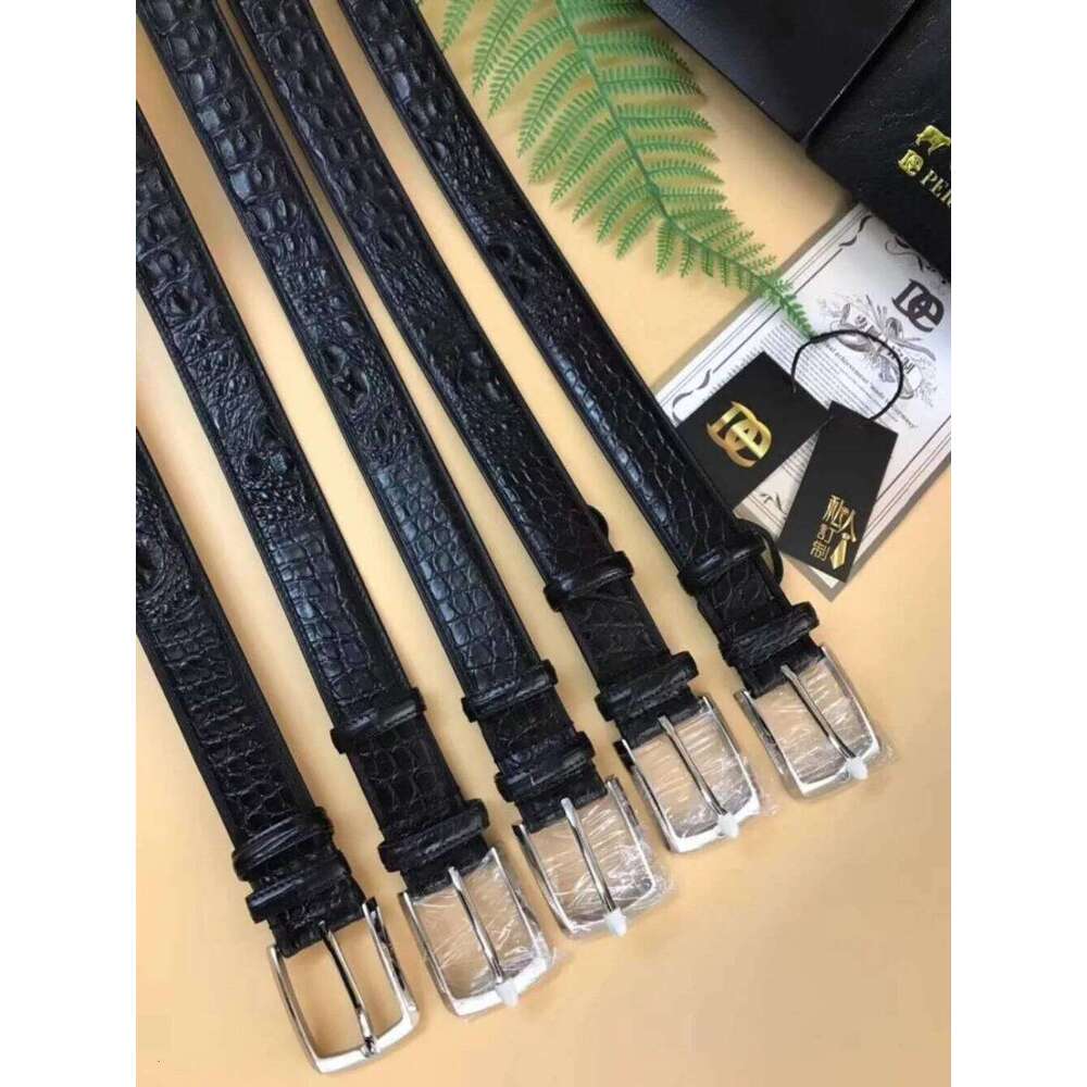 100% real genuine back top luxury quality crocodile skin men fashion belt black brown color free ship Z260226