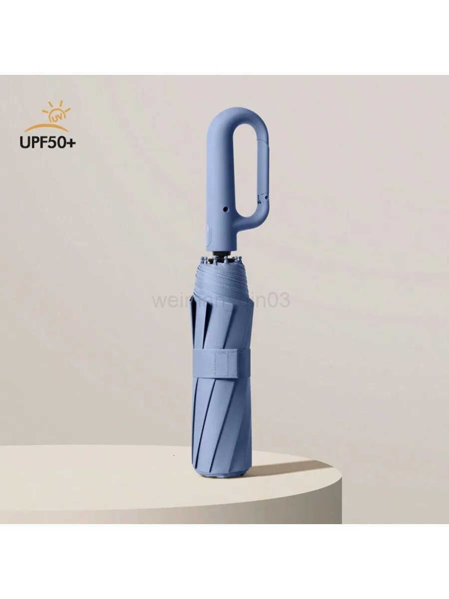 27-inch ring buckle triple folding umbrella fully automatic umbrella double folding business umbrella increased wind resistance H260314