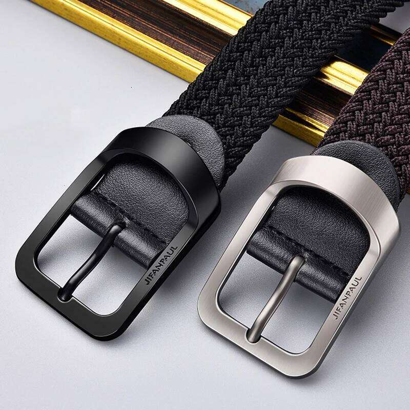2023 men and fashion nylon alloy casual women wild stretch jeans belt decoration ins wind Luxury brand design Z260226