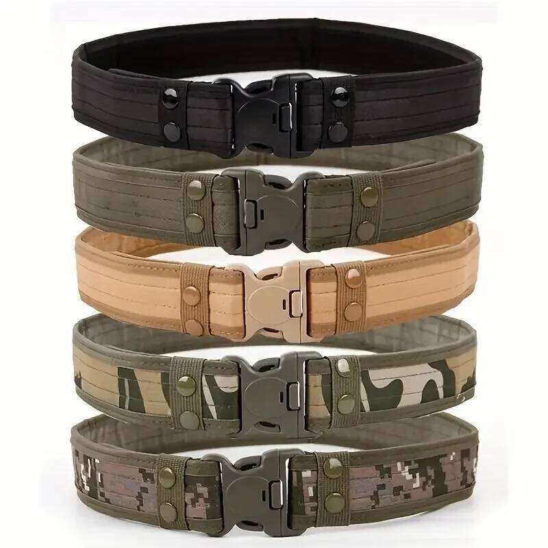Men's Outdoor Camouflage Oxford Cloth Mountaineering Nylon Wide Waist Work Belt Neutral Belts Z260226