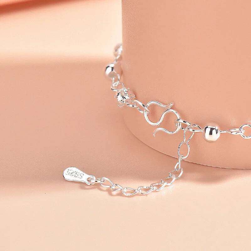 Vintage 925 Sterling Silver Bracelets for Women Luxury Korean Hollow Texture Round Bead Bracelet Party Wedding Beautiful Jewelry Z260313