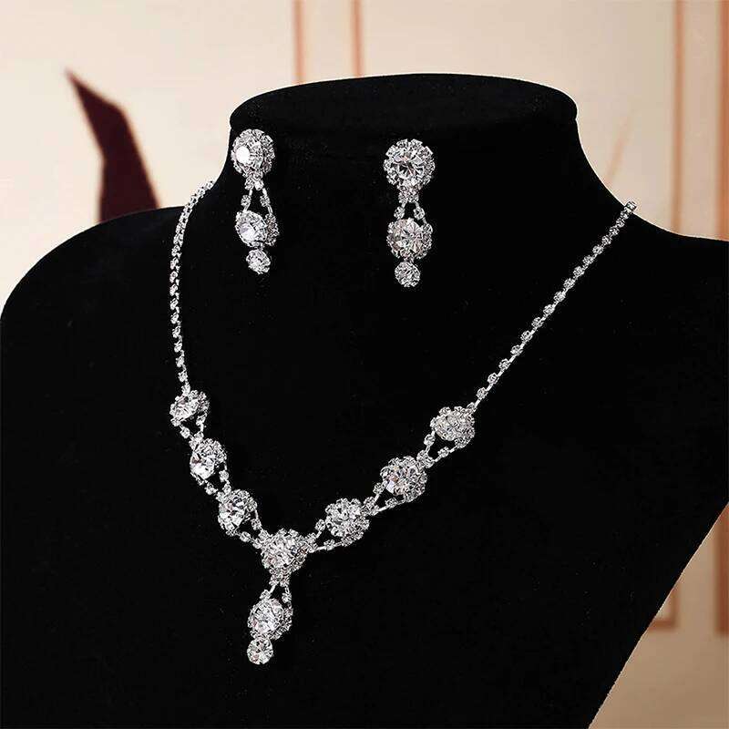 White Pendant Set Women's Dress Accessories Wedding Jewelry Two Sets Necklace Earrings Z260313