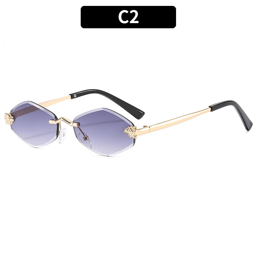 New Y2k Style Frameless Cut-Edge Sunglasses, European And American Fashion Versatile Outdoor Street Photography Sun Protection Glasses