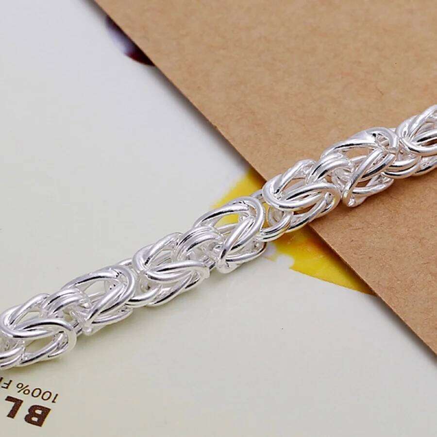 Retro Elements Fashion 925 Sterling Silver Bracelets Chain Jewelry for Women Men Gift Fine Pretty Wedding 20cm Z260313