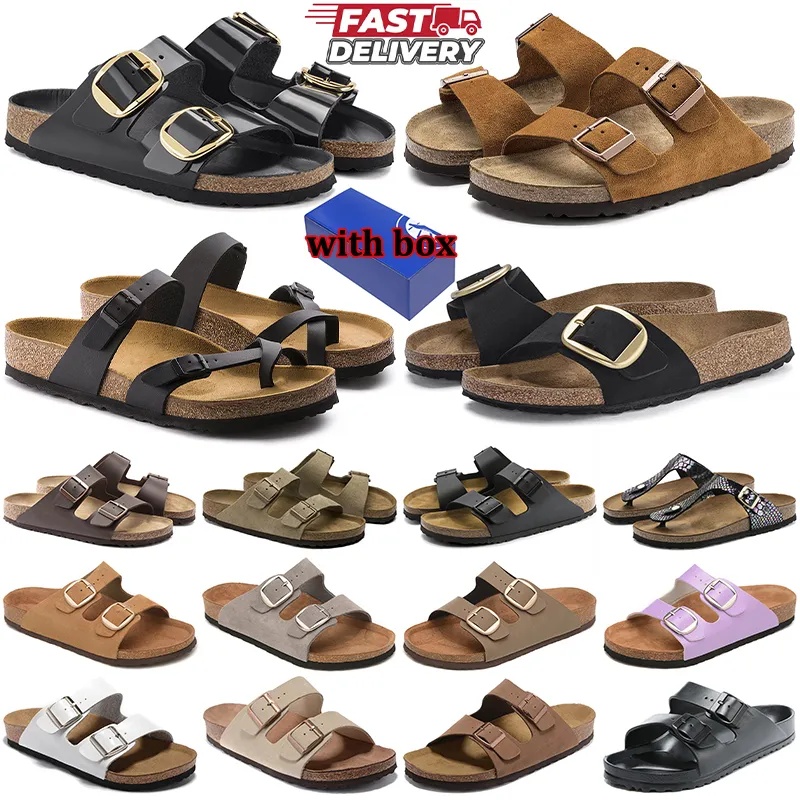 Free Shipping designer birksenstock sandals men women birkentsock clogs black brown light olive white sude leather mens slides outdoor slippers shoes