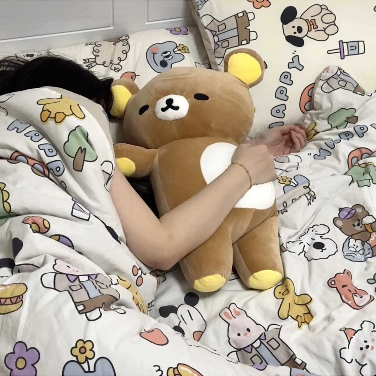 36/52/72cm Kawaii Fatty Rilakkumas Plush Toys Doll Sleeping Hug Pillow Cute Room Decor Soft Sofa Cushion Festival Surprise Gifts Y260314