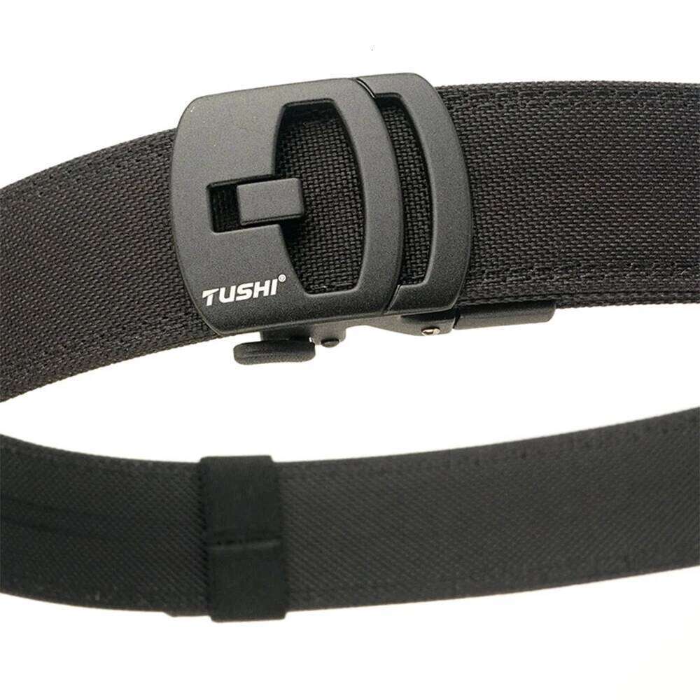 TUSHI Brand 3.8 Casual Outdoor EDC Dual Use Training Men's Buckle Thickened Hardened Double Layer Hanging Gun Belt Z260226