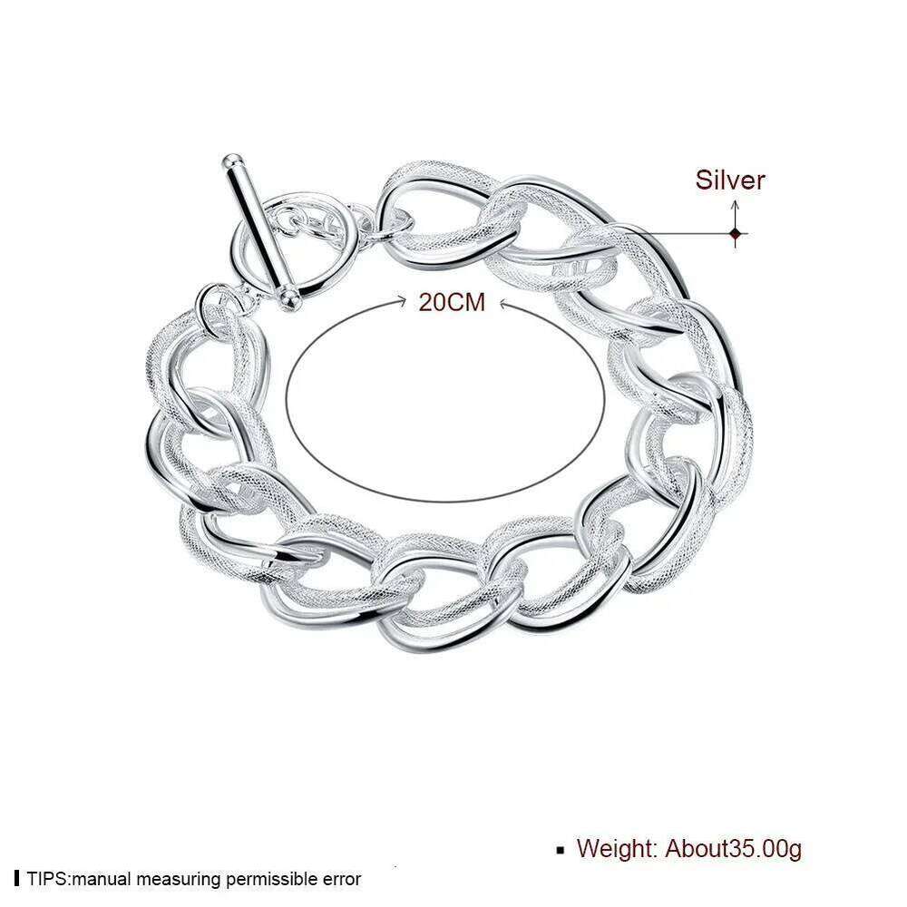 925 Sterling Silver beautiful Double twist chain Bracelets For Women fashion party Wedding accessories Jewelry Holiday gifts Z260313