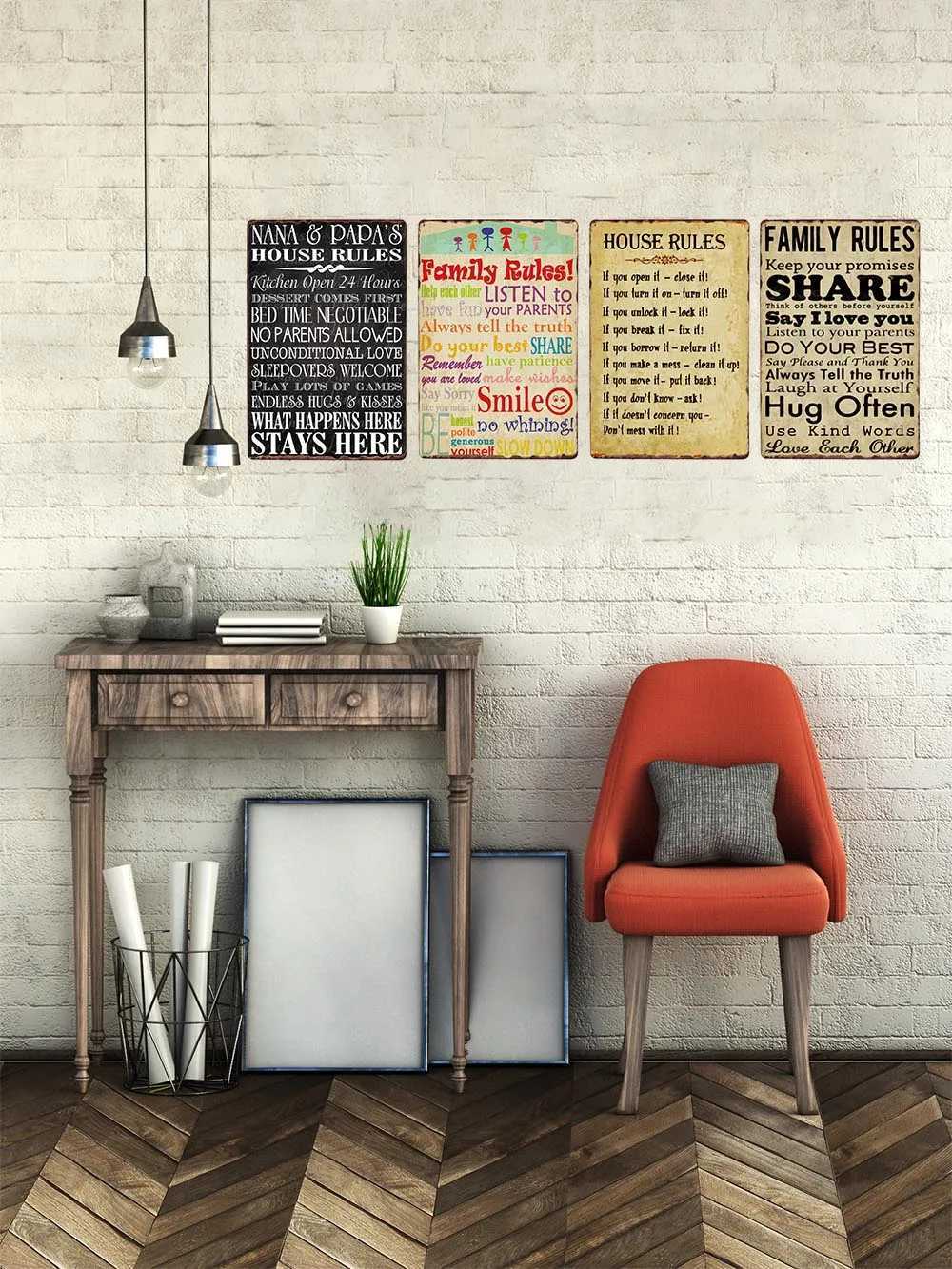 House Rules Signs Tin Metal Retro Plate Home Decor Family Rules Bedroom Living Pub Club Cafe Vintage Poster Decoration 20x30cm D260314