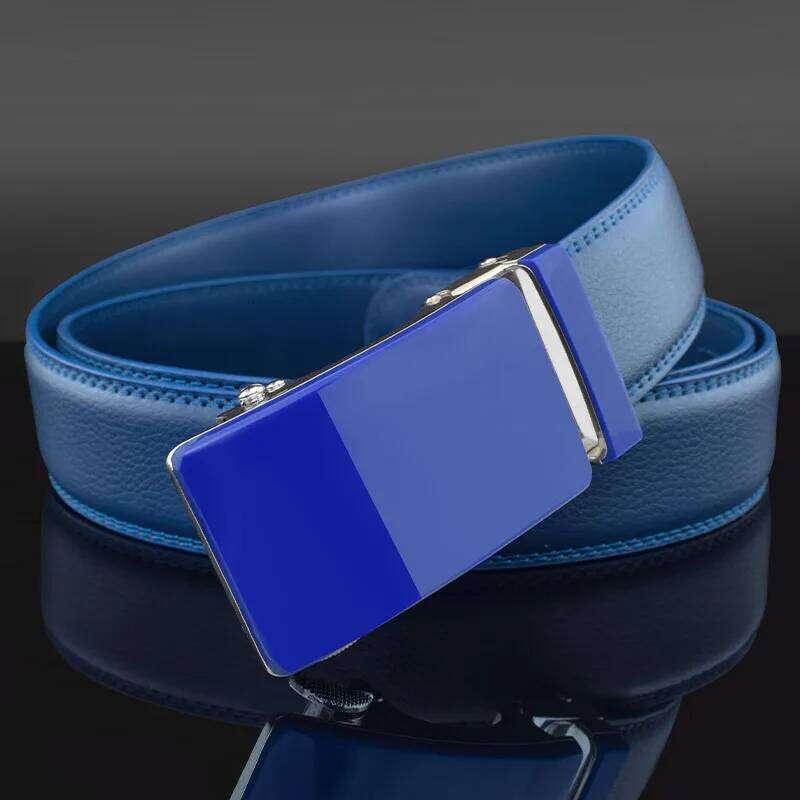 High Quality Automatic Buckle white Belt Men 3.5cm Waist Strap fashion Golf genuine leather Business Cintos Masculinos Z260226