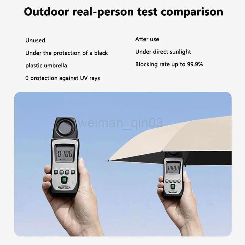 Upgrade UPF50 Mini Umbrella Portable Folding Sunshade Umbrella Outdoor Sunshade UV Protection Rain Windproof Sun Rain Dual Use H260314
