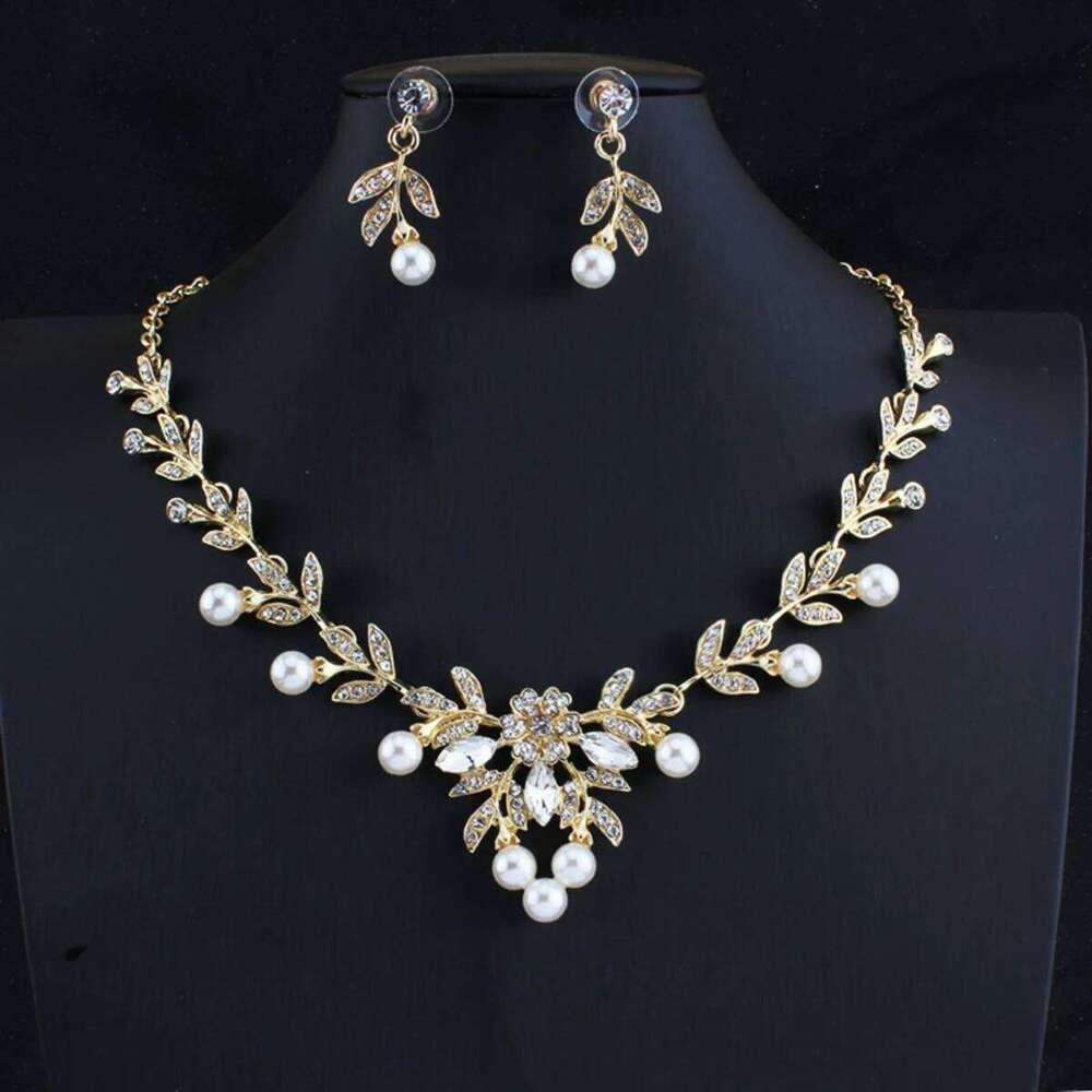 3PC Women's Fashion Rhinestone Imitation Pearl Flower Necklace Earring Set Suitable for Wedding, Party, Festival Gift -6822 Z260313