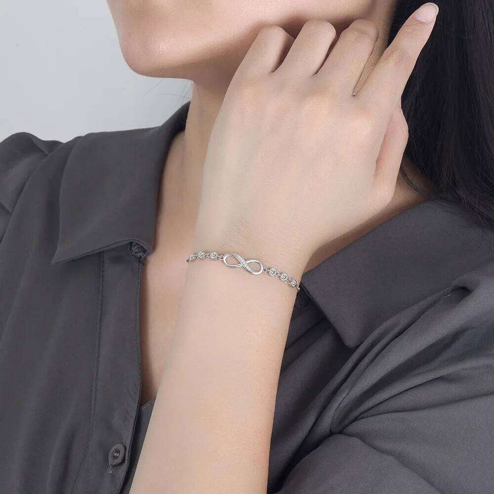 New fine 925 Sterling Silver pretty Crystal Bracelets for Women Fashion Jewelry Party Wedding Accessories Valentine's Day Gifts Z260313