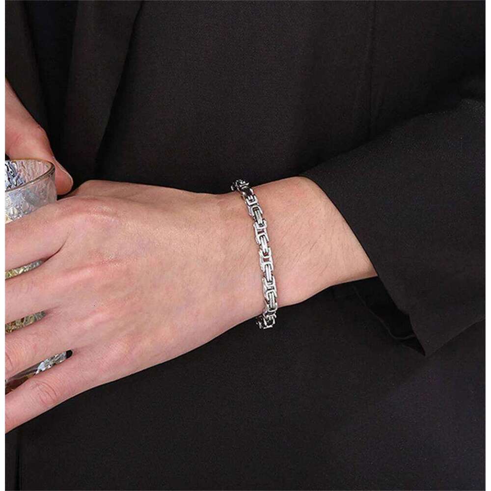 Punk Fashion 4mm Byzantine Link Gold Silver Color Stainless Steel Hand Chain Bracelet for Men Women Party Vintage Jewelry Z260313