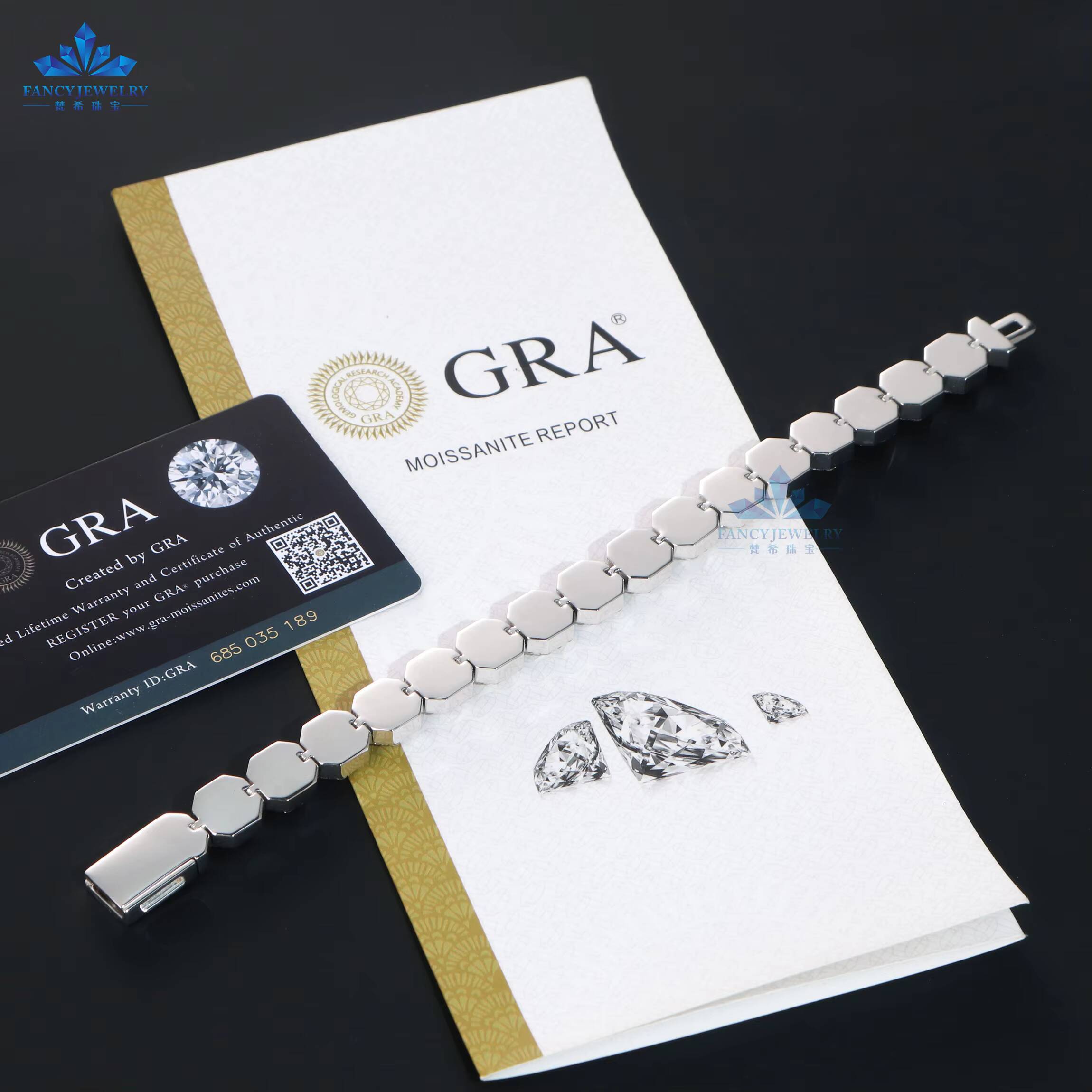HipHop 11mm Tennis Diamond Bracelets 18k Gold Plated Round D VVS Moissanite Iced Out Tennis Chain Bracelet Jewelry for Men