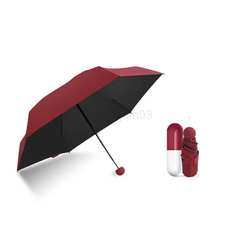 1Pc Mini Folding Umbrella Lovely Capsule Shape Umbrella Rain Sun Parasol Anti UV Small Pocket Umbrellas for Women Children H260314