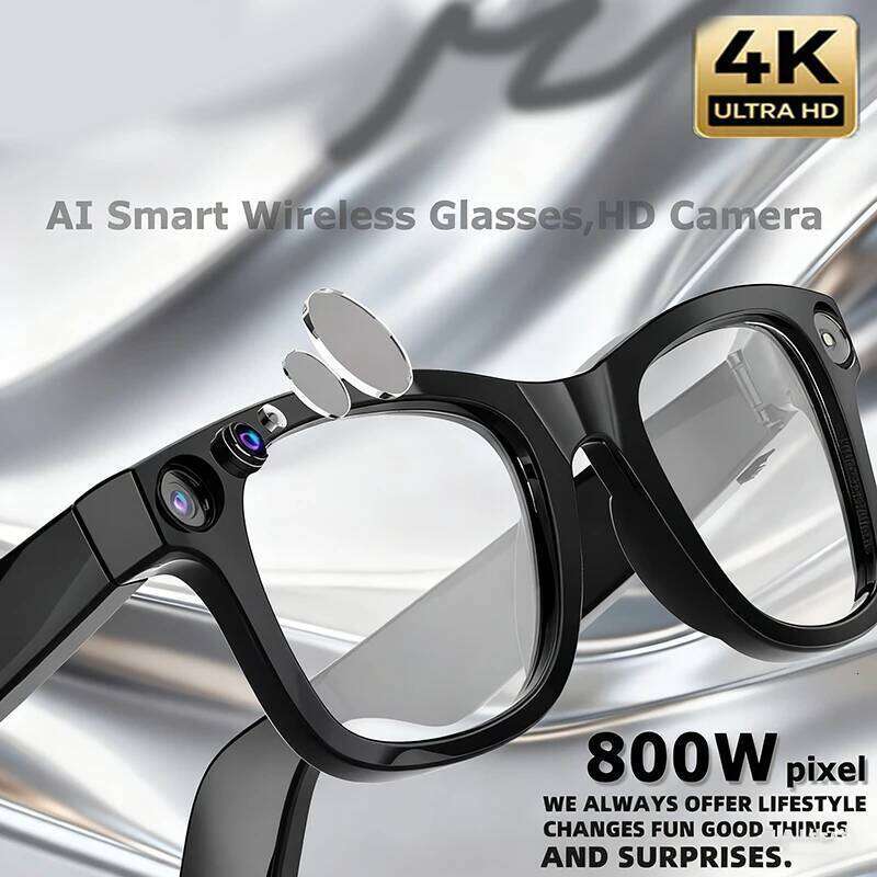 4K 800W Pixel Smart AI Shooting Camera Photo Video Voice Assistant Call Translation Waterproof Bluetooth Glasses
