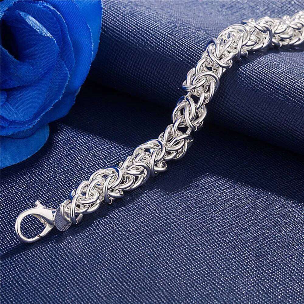 Hot Popular Brands 925 Sterling Silver Classic Circle Chain Bracelet For Woman Man Wedding Party Christmas Gifts Fashion Jewelry Z260313