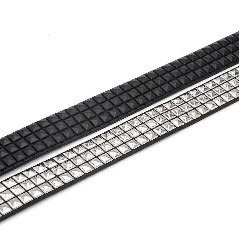 Fashion Rivet Men Women's Studded Belt Punk Rock With Pin Buckle Drop Shipping Black Z260226