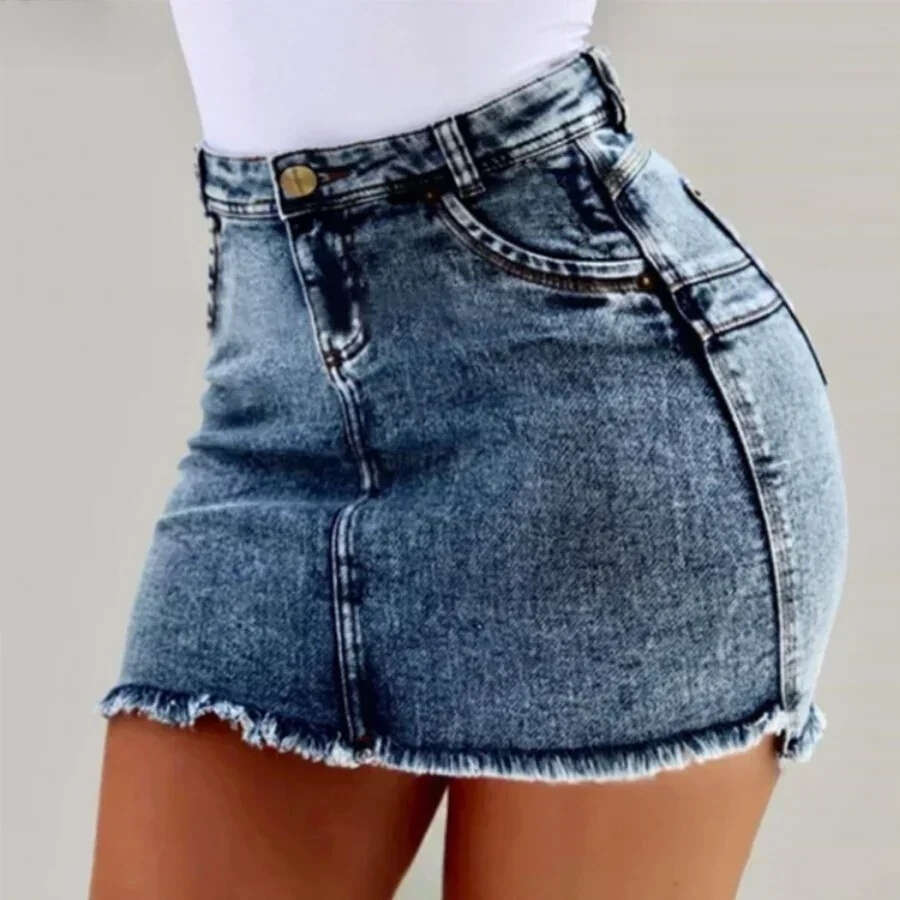 2025 Women's Summer High Waisted Mini Sexy Ladies Club Party Wear Slim Bodycon Short Jeans Denim Skirt Female Z260314