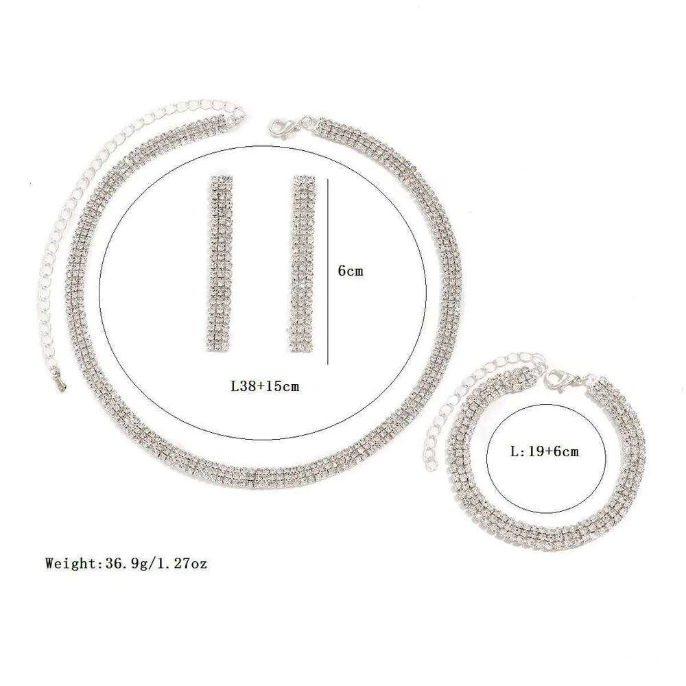 Ladies' fashionable simple geometric design set, light luxury style versatile and high-end jewelry set Z260313