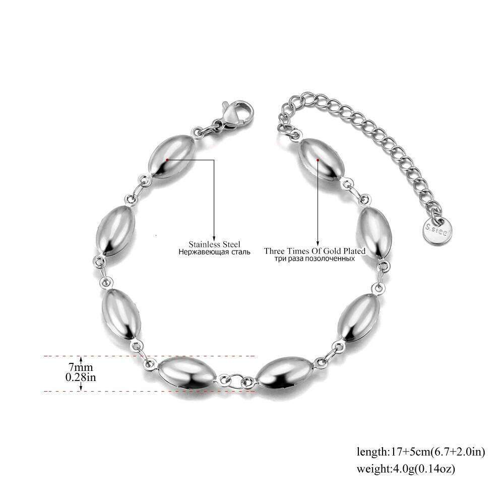 Lokaer Stainless Steel Elliptical Beads Chain Bracelet Necklace For Women Trendy 18K PVD Plated Metal Waterproof Jewelry B24067 Z260313